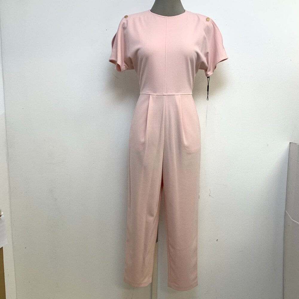 NEW Calvin Klein Elegant PETAL Pink Women's Jumpsuit Cropped Romper